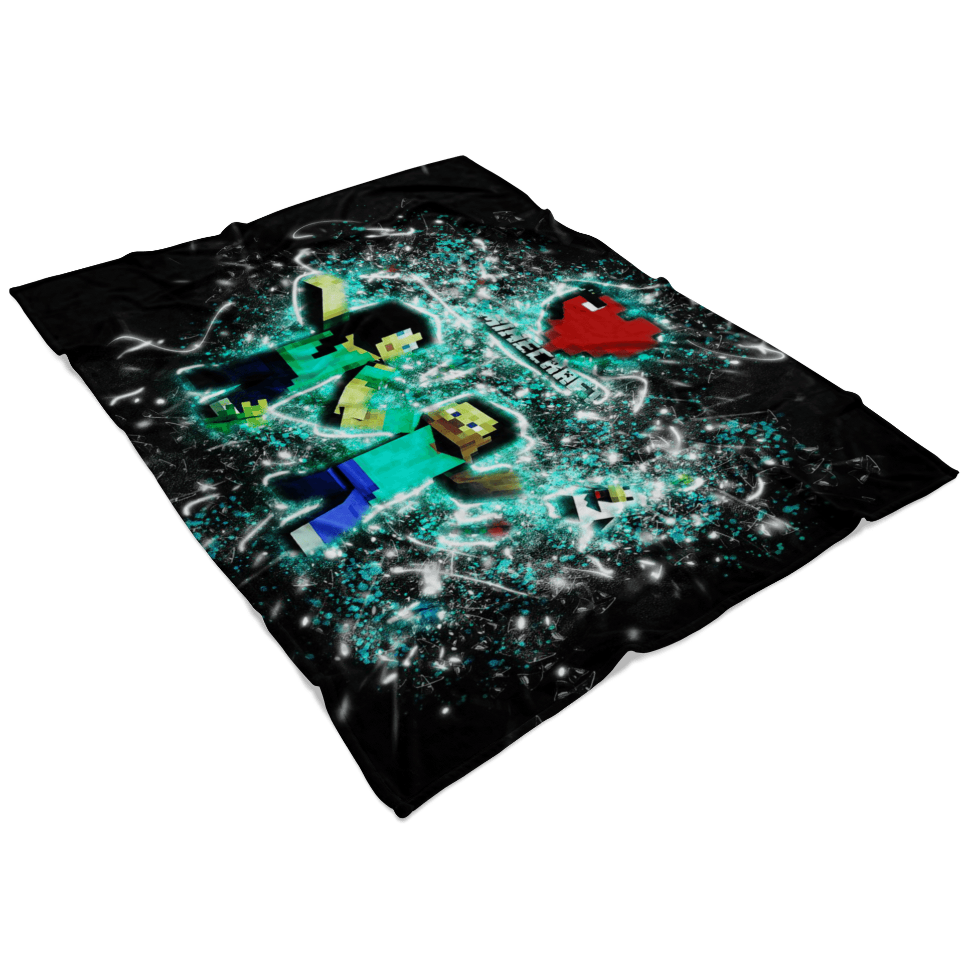 Minecraft Fleece Blanket Minecraft Love Frozen Glory Black Blanket - Lusy Store