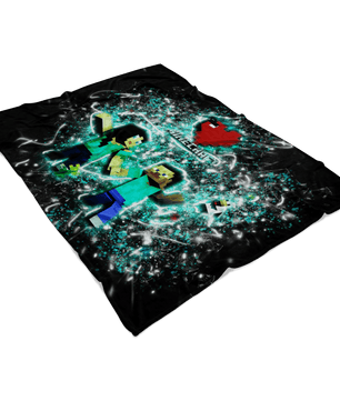 Minecraft Fleece Blanket Minecraft Love Frozen Glory Black Blanket - Lusy Store