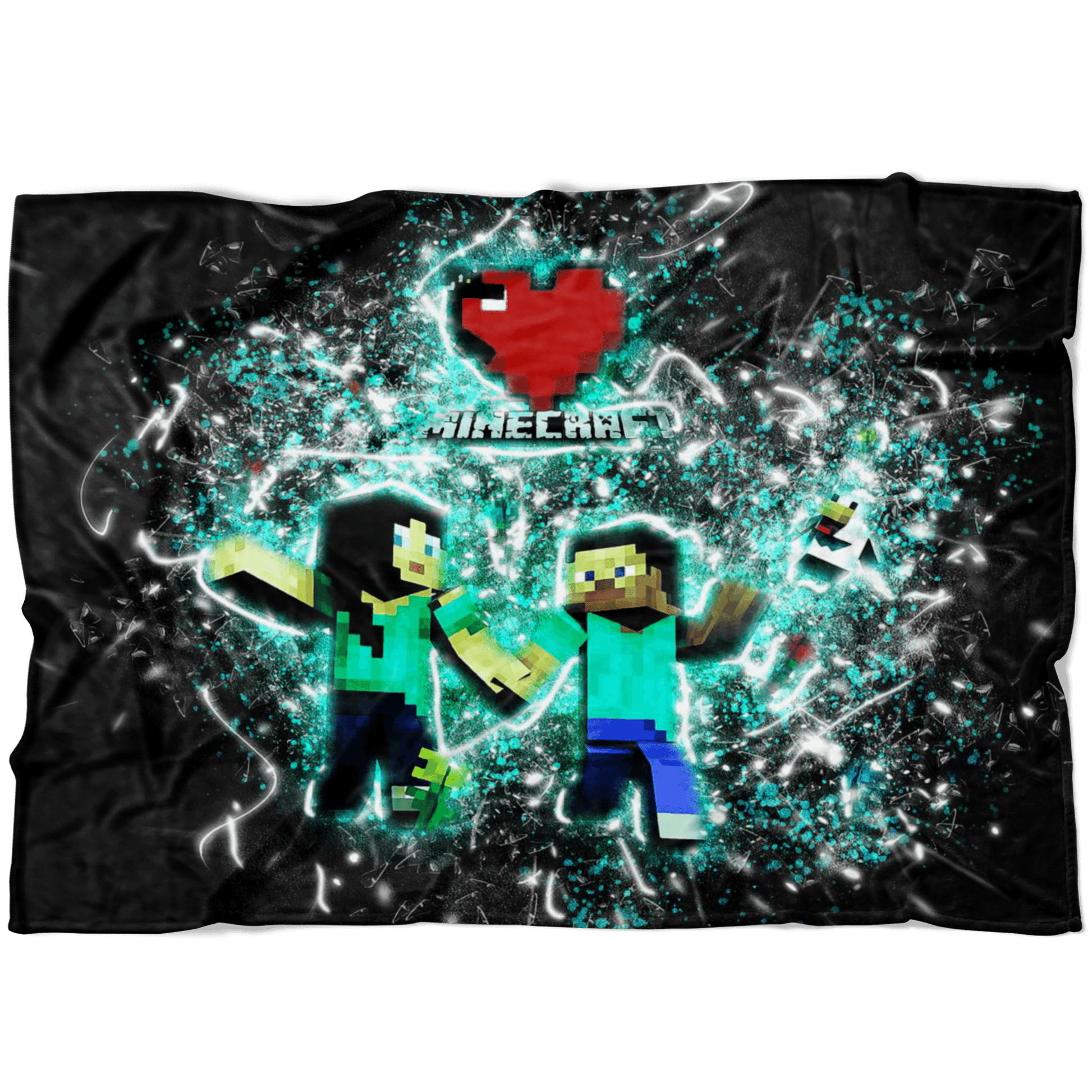 Minecraft Fleece Blanket Minecraft Love Frozen Glory Black Blanket - Lusy Store