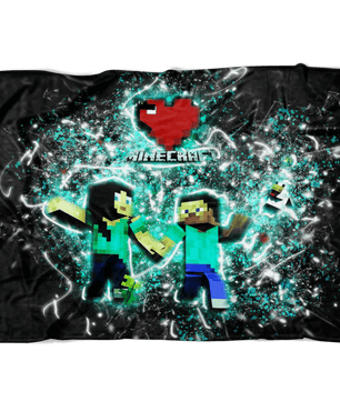 Minecraft Fleece Blanket Minecraft Love Frozen Glory Black Blanket - Lusy Store