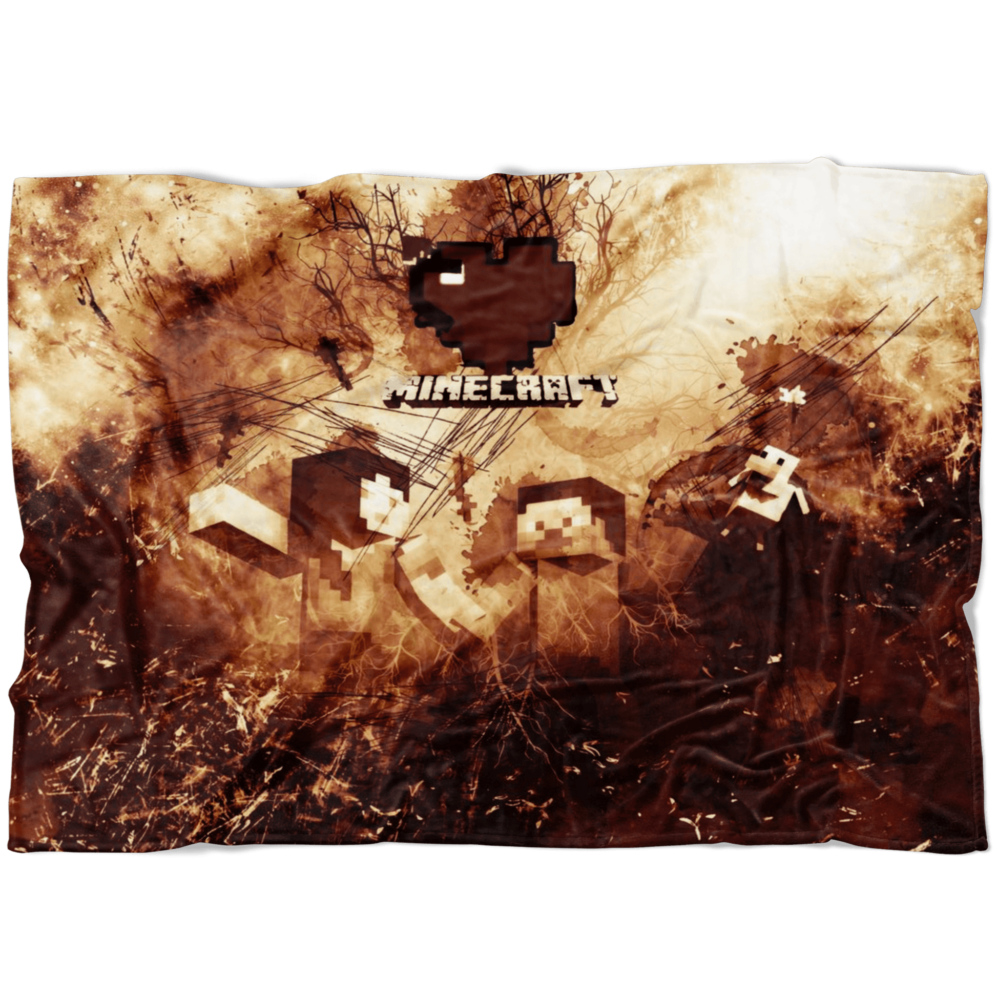 Minecraft Fleece Blanket Minecraft Love Grunge Black Blanket - Lusy Store