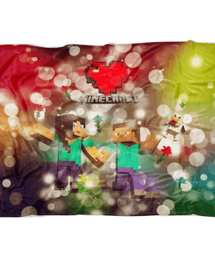Minecraft Fleece Blanket Minecraft Love Hoildays Bokeh Colorful Blanket - Lusy Store