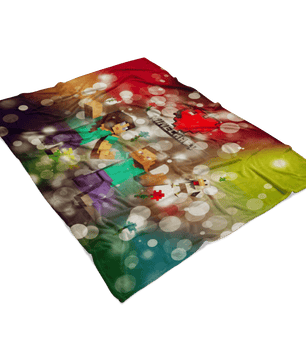 Minecraft Fleece Blanket Minecraft Love Hoildays Bokeh Colorful Blanket - Lusy Store