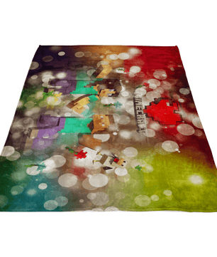 Minecraft Fleece Blanket Minecraft Love Hoildays Bokeh Colorful Blanket - Lusy Store