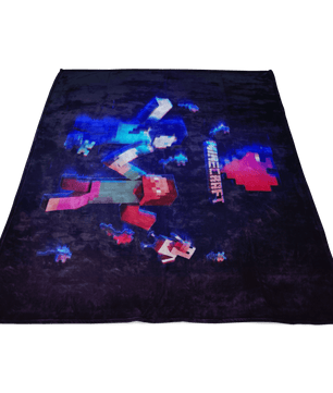 Minecraft Fleece Blanket Minecraft Love Hologram Black Blanket - Lusy Store