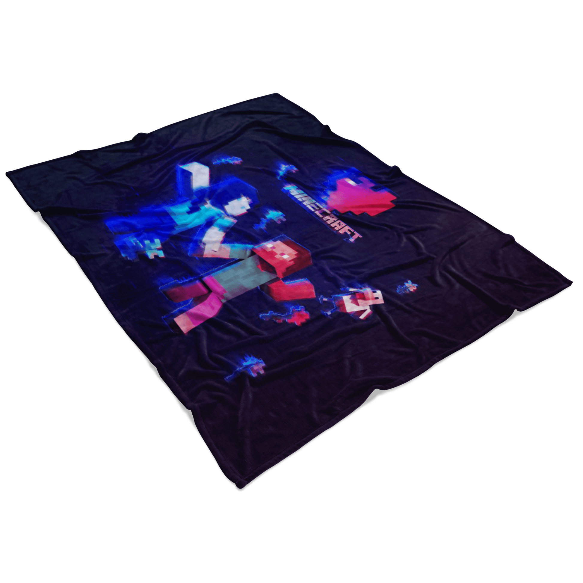 Minecraft Fleece Blanket Minecraft Love Hologram Black Blanket - Lusy Store