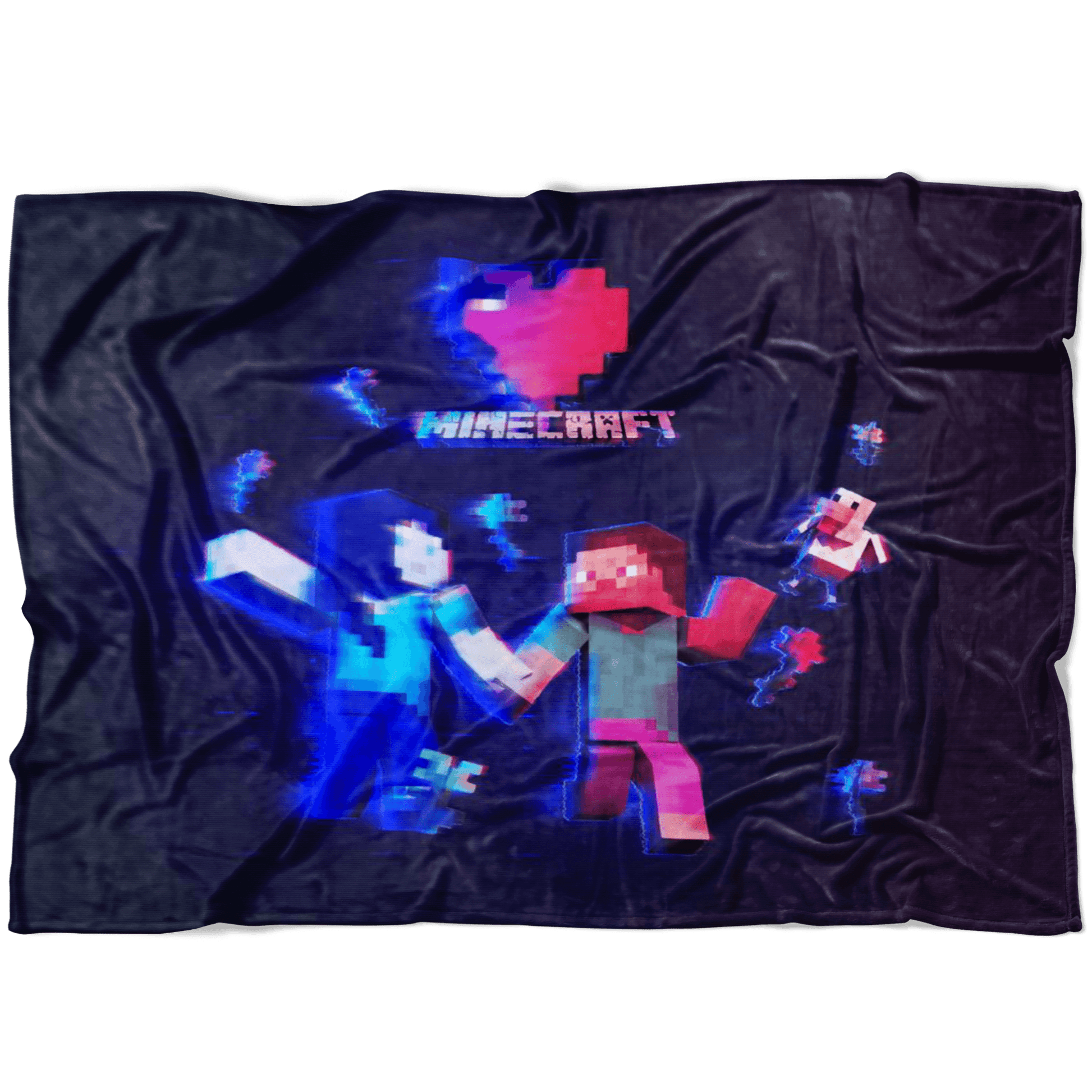 Minecraft Fleece Blanket Minecraft Love Hologram Black Blanket - Lusy Store