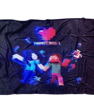 Minecraft Fleece Blanket Minecraft Love Hologram Black Blanket - Lusy Store