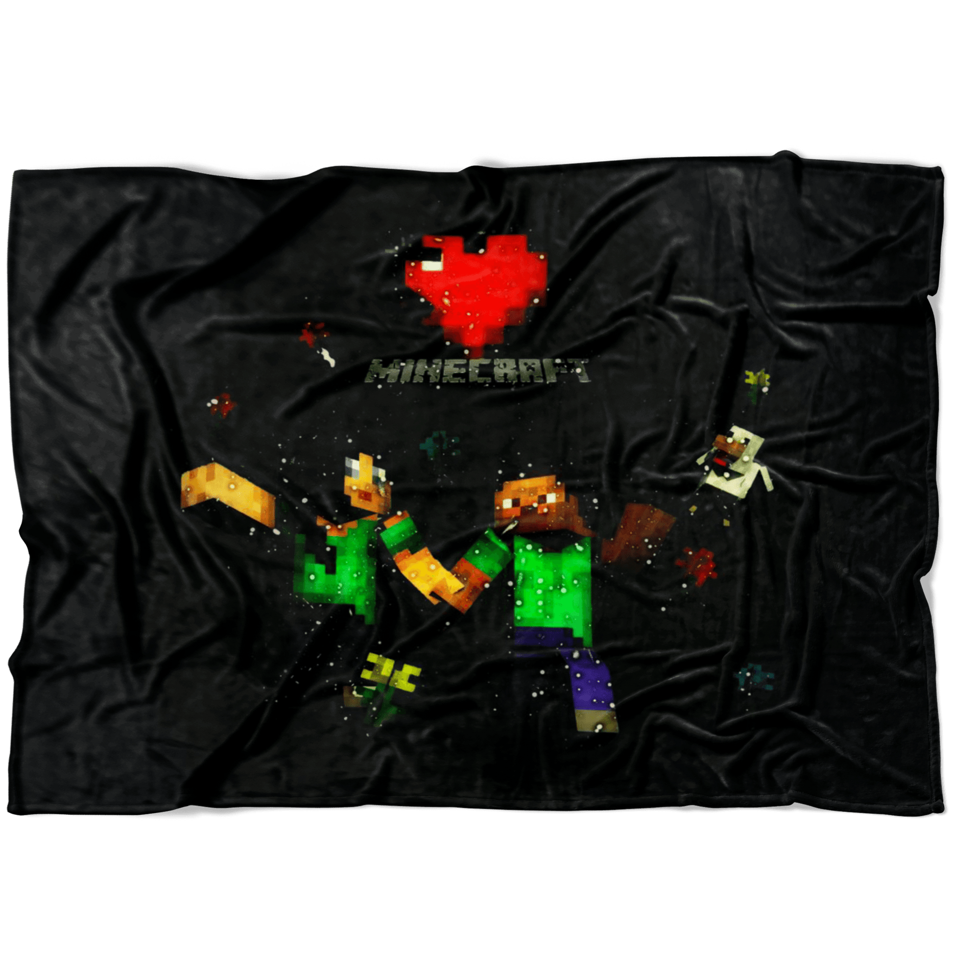 Minecraft Fleece Blanket Minecraft Love Magic Night Black Blanket - Lusy Store