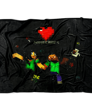 Minecraft Fleece Blanket Minecraft Love Magic Night Black Blanket - Lusy Store