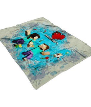Minecraft Fleece Blanket Minecraft Love Mix Art Grey Blanket - Lusy Store