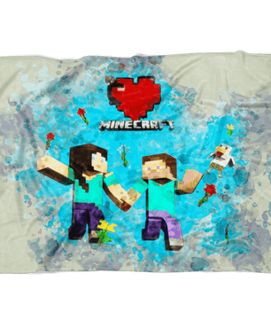 Minecraft Fleece Blanket Minecraft Love Mix Art Grey Blanket - Lusy Store
