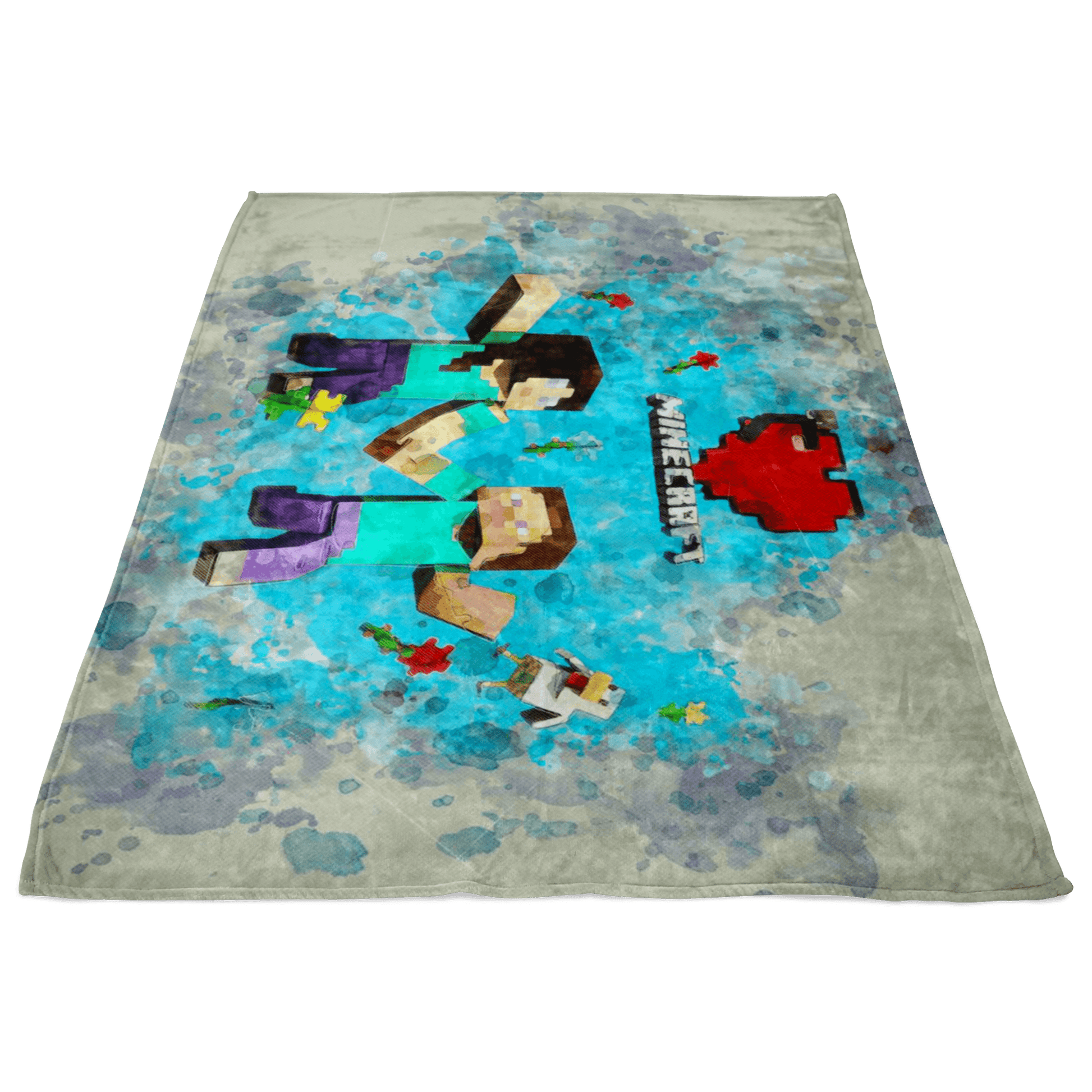 Minecraft Fleece Blanket Minecraft Love Mix Art Grey Blanket - Lusy Store