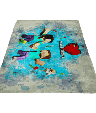 Minecraft Fleece Blanket Minecraft Love Mix Art Grey Blanket - Lusy Store