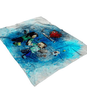 Minecraft Fleece Blanket Minecraft Love Pencil Watercolor White Blanket - Lusy Store