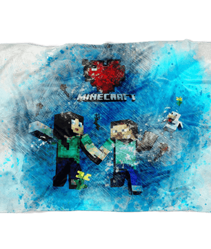 Minecraft Fleece Blanket Minecraft Love Pencil Watercolor White Blanket - Lusy Store