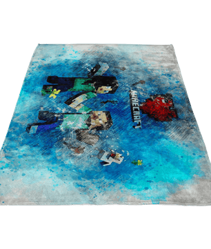 Minecraft Fleece Blanket Minecraft Love Pencil Watercolor White Blanket - Lusy Store