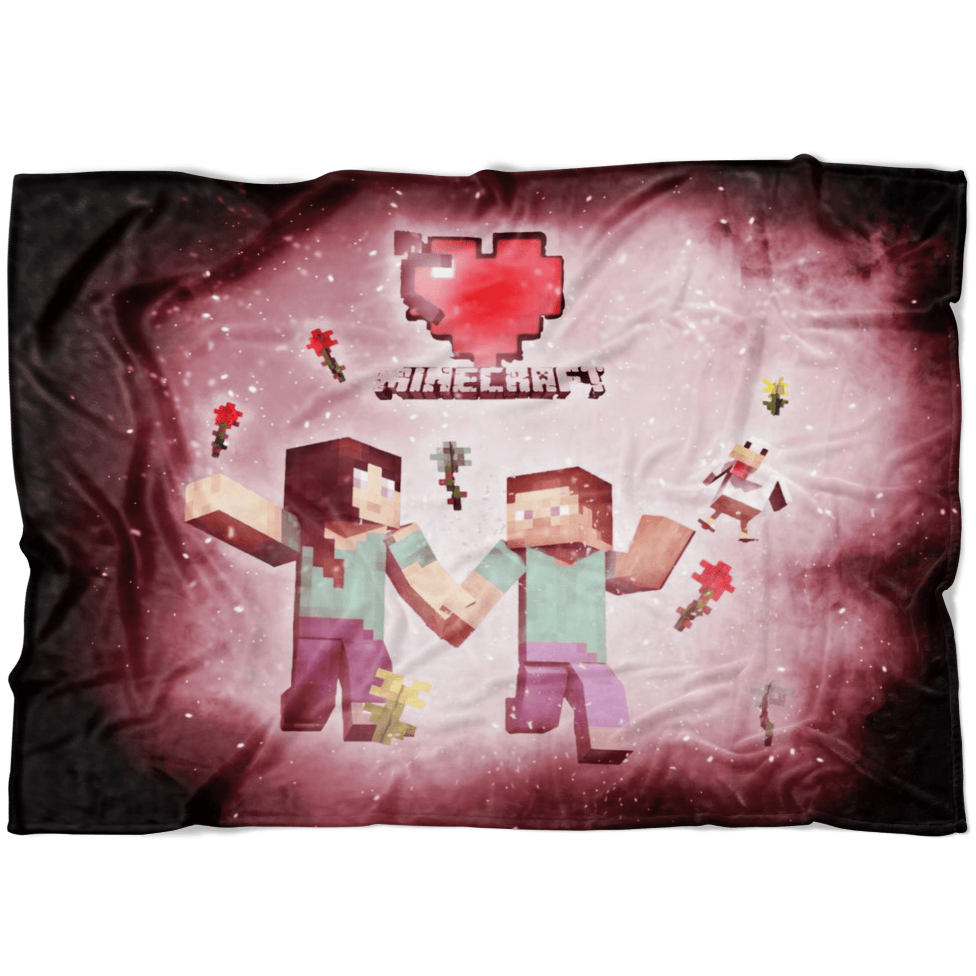 Minecraft Fleece Blanket Minecraft Love Pink Blanket LS0780 - Lusy Store