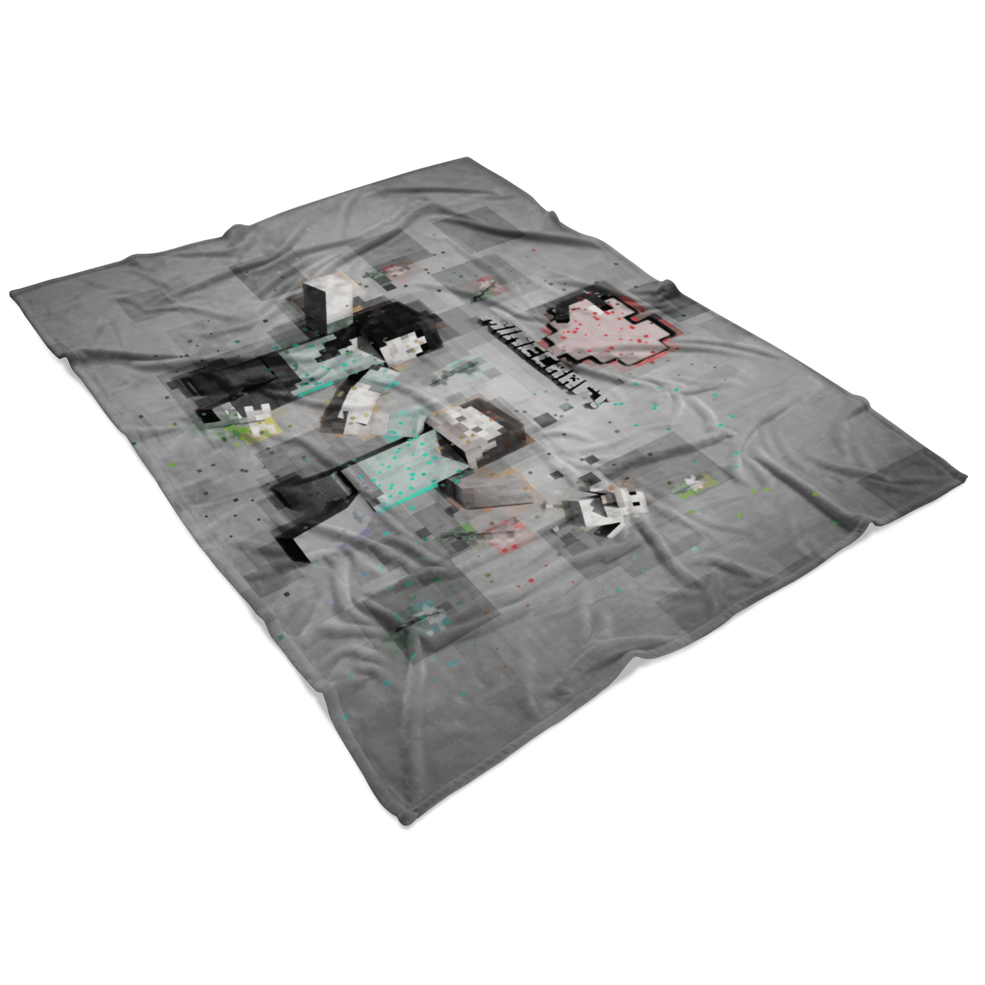 Minecraft Fleece Blanket Minecraft Love Pixels Grey Blanket - Lusy Store