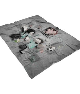 Minecraft Fleece Blanket Minecraft Love Pixels Grey Blanket - Lusy Store