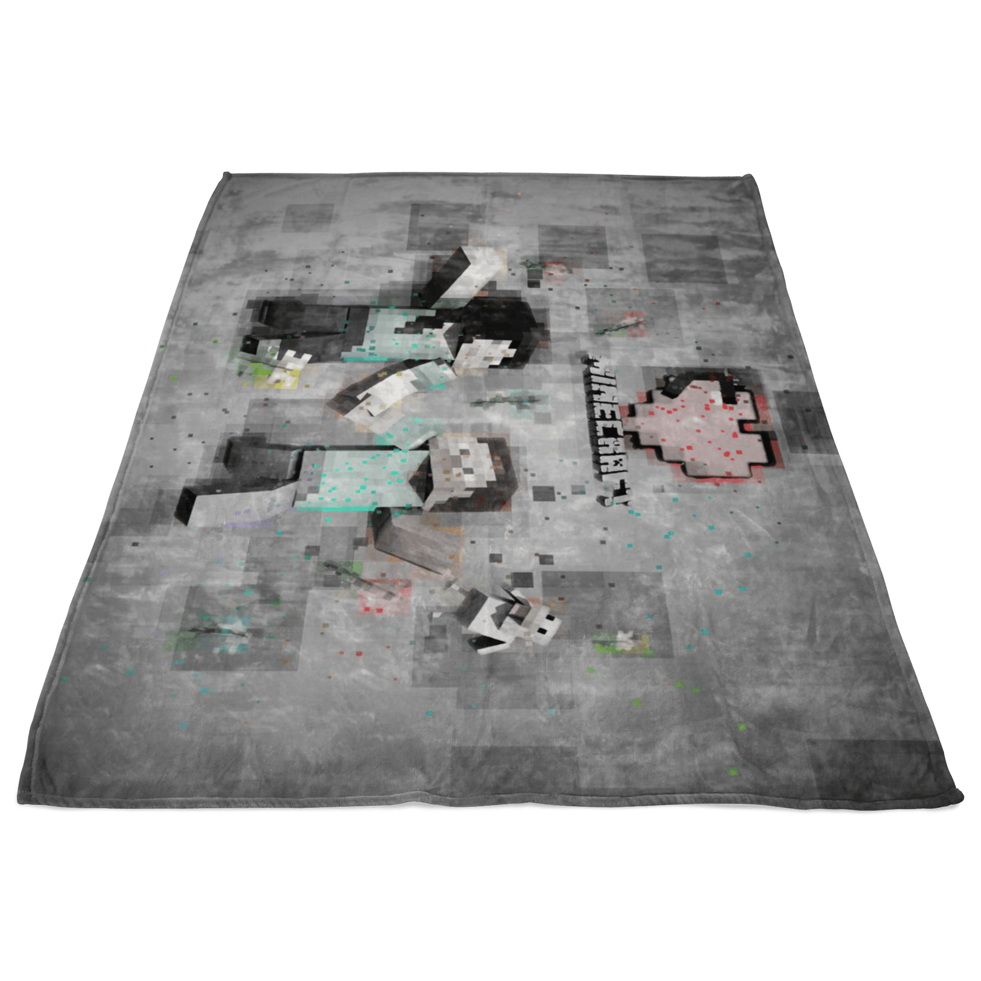 Minecraft Fleece Blanket Minecraft Love Pixels Grey Blanket - Lusy Store