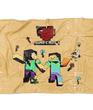 Minecraft Fleece Blanket Minecraft Love Yellow Blanket LS0745 - Lusy Store