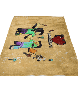 Minecraft Fleece Blanket Minecraft Love Yellow Blanket LS0745 - Lusy Store