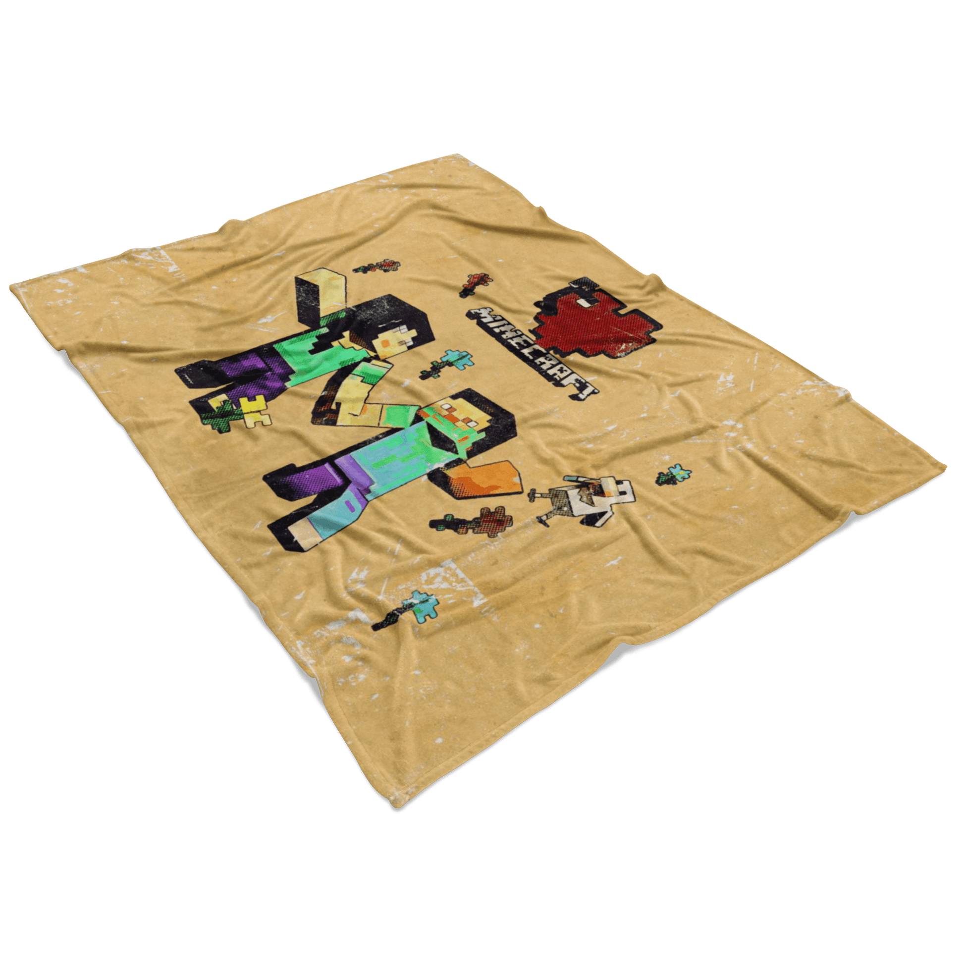 Minecraft Fleece Blanket Minecraft Love Yellow Blanket LS0745 - Lusy Store