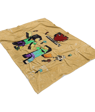 Minecraft Fleece Blanket Minecraft Love Yellow Blanket LS0745 - Lusy Store