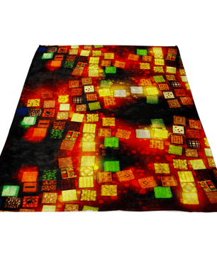 Minecraft Fleece Blanket Minecraft Note Block Brightum Black Blanket - Lusy Store