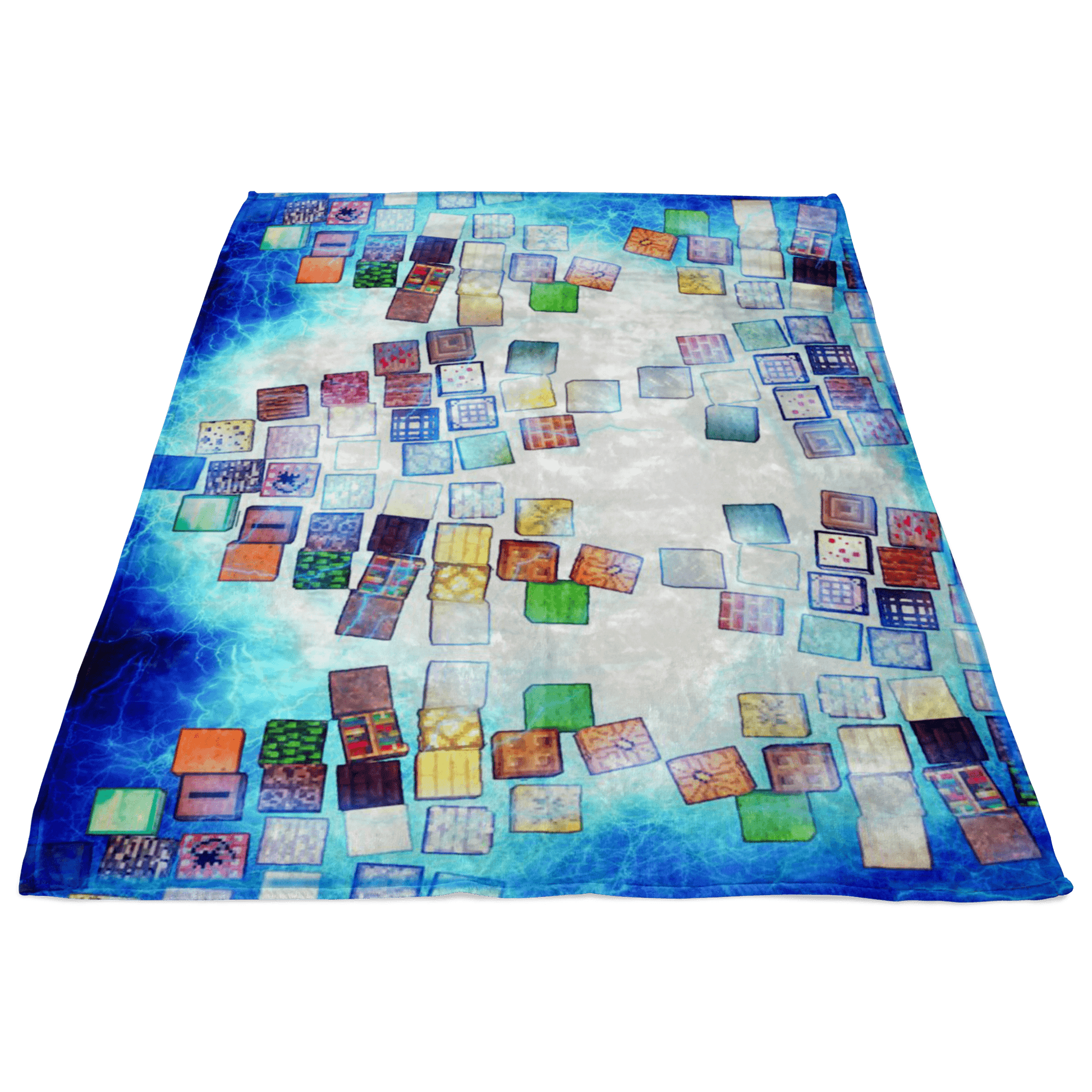 Minecraft Fleece Blanket Minecraft Note Block Electric Blue Blanket - Lusy Store