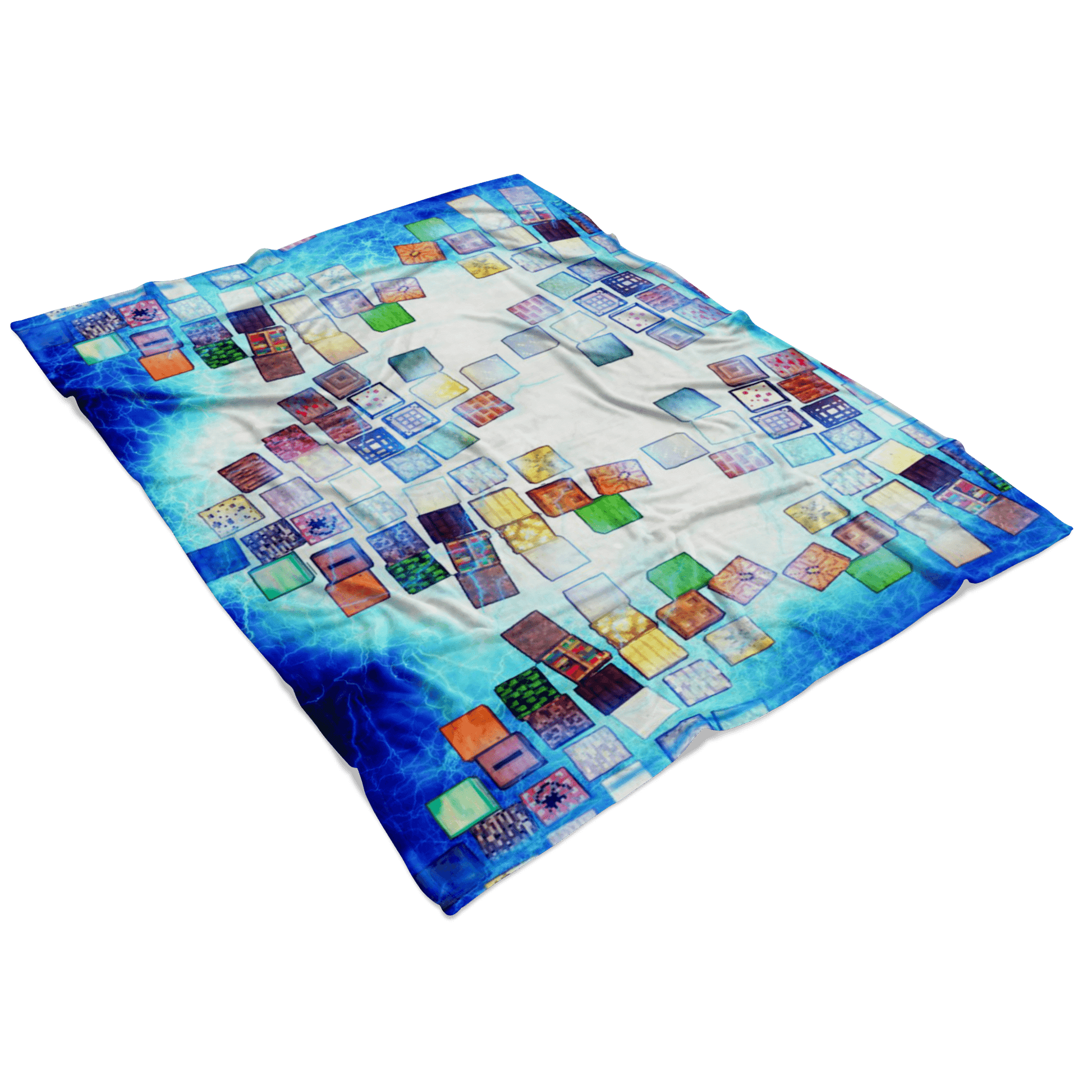 Minecraft Fleece Blanket Minecraft Note Block Electric Blue Blanket - Lusy Store