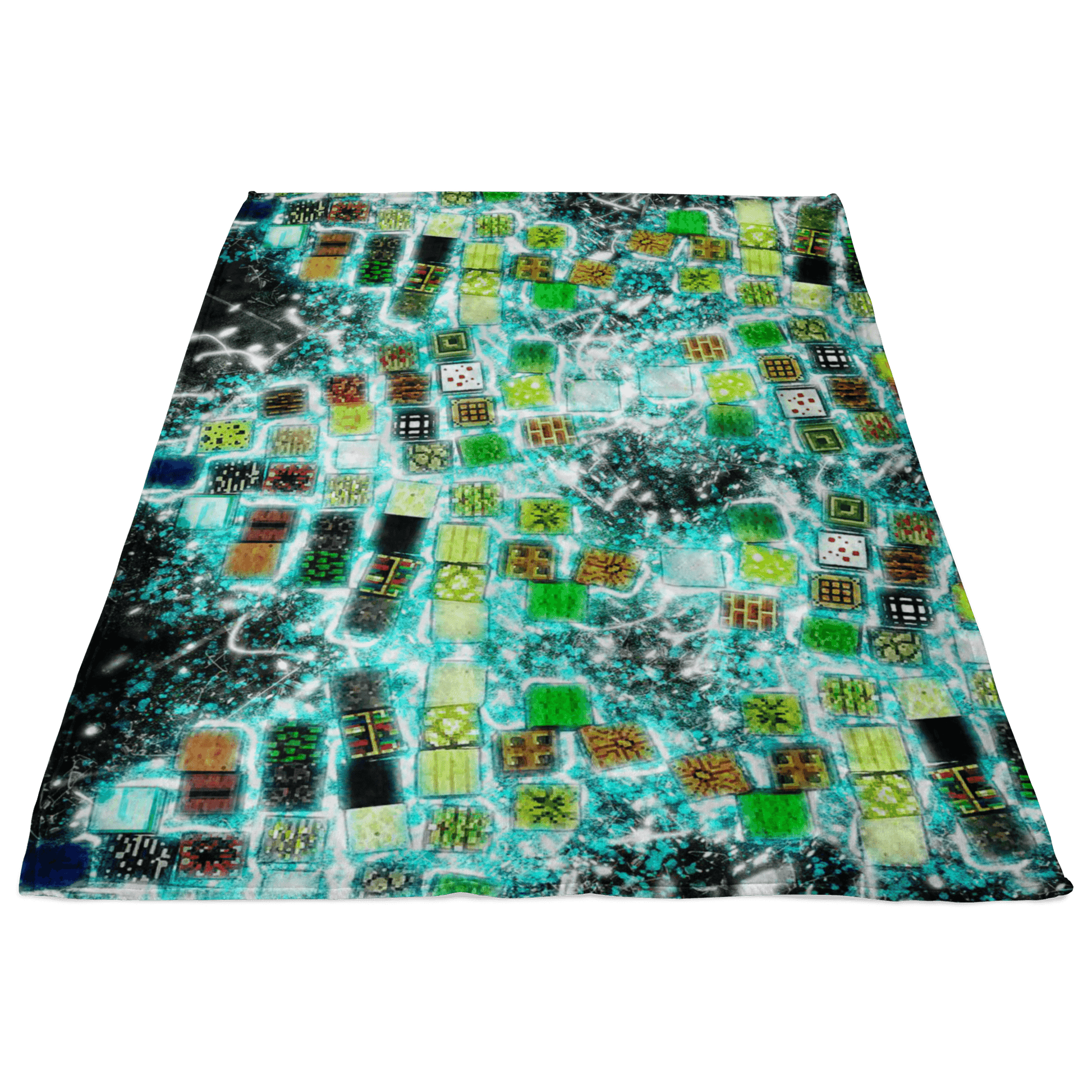 Minecraft Fleece Blanket Minecraft Note Block Frozen Glory Black Blanket - Lusy Store