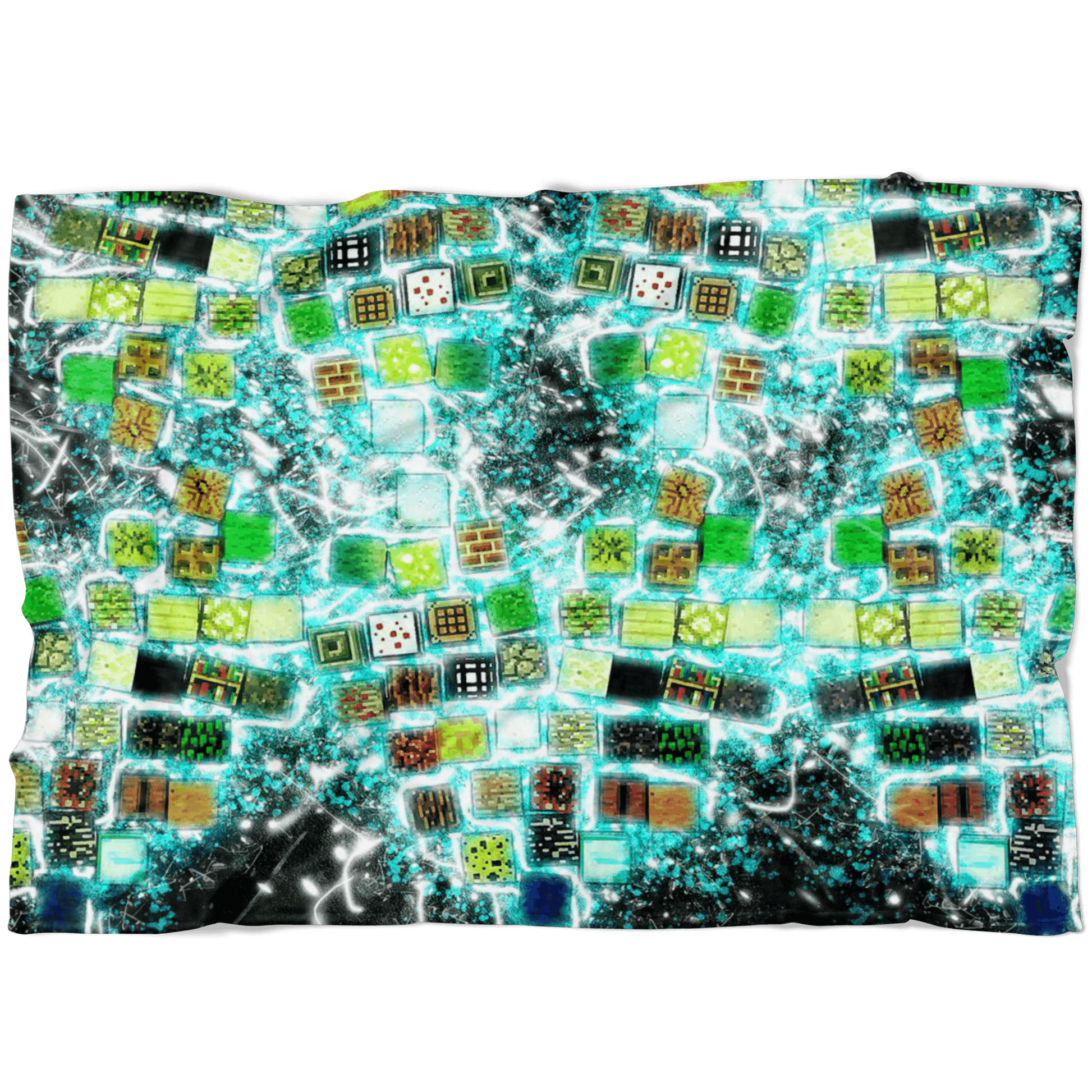 Minecraft Fleece Blanket Minecraft Note Block Frozen Glory Black Blanket - Lusy Store