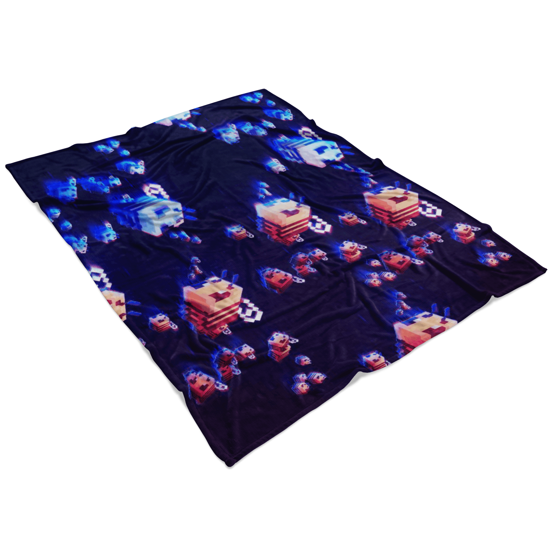 Minecraft Fleece Blanket Minecraft Note Block Hologram Black Blanket - Lusy Store