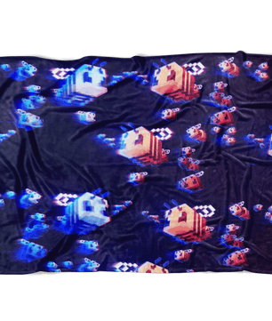 Minecraft Fleece Blanket Minecraft Note Block Hologram Black Blanket - Lusy Store