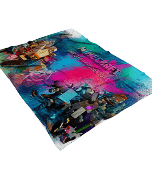 Minecraft Fleece Blanket Minecraft War Color Dust Blue Blanket - Lusy Store