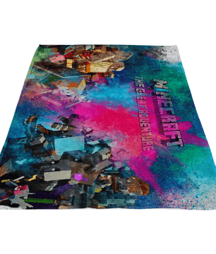 Minecraft Fleece Blanket Minecraft War Color Dust Blue Blanket - Lusy Store
