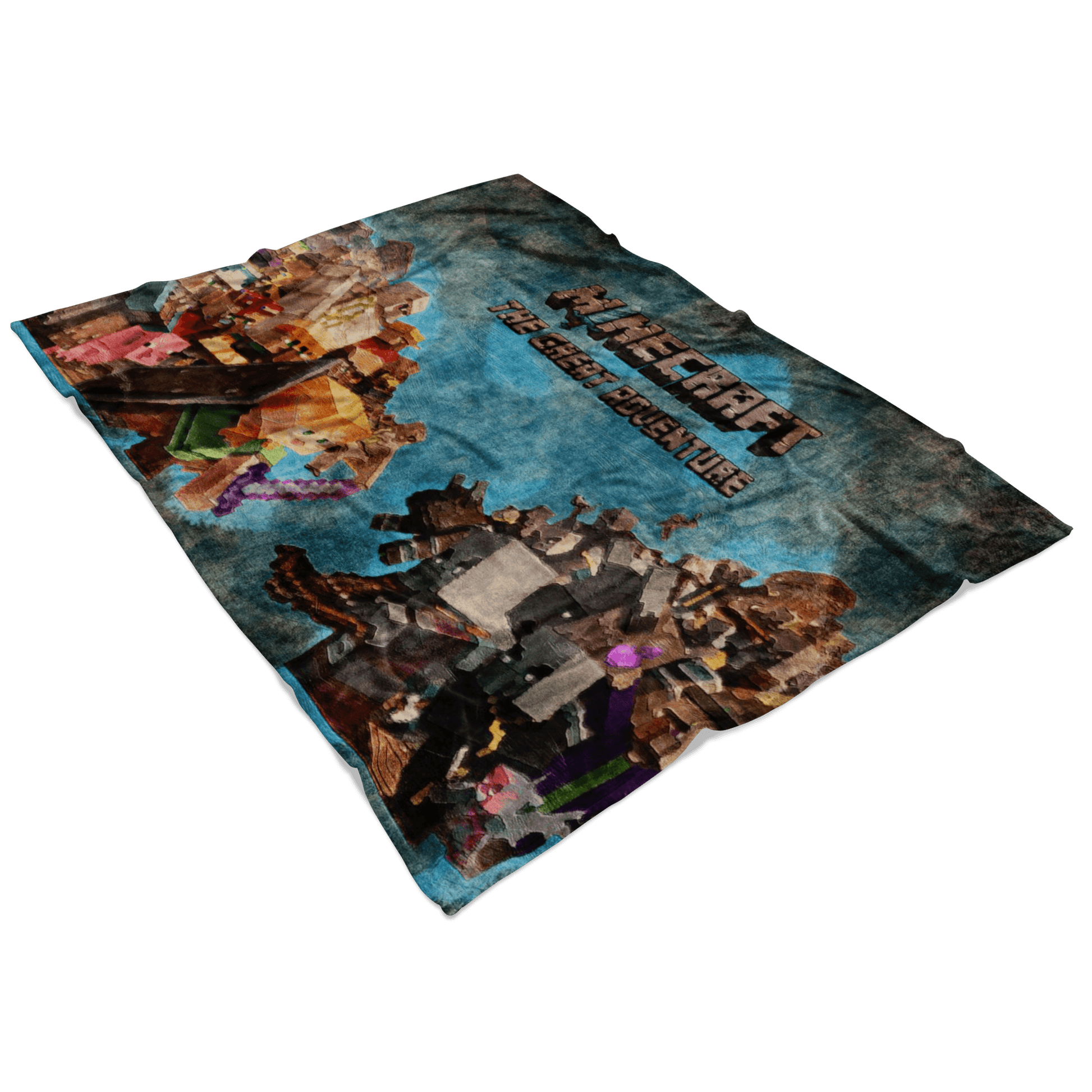 Minecraft Fleece Blanket Minecraft War Oil Painting Blue Blanket - Lusy Store