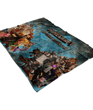 Minecraft Fleece Blanket Minecraft War Oil Painting Blue Blanket - Lusy Store