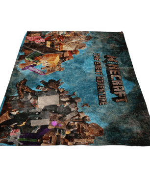 Minecraft Fleece Blanket Minecraft War Oil Painting Blue Blanket - Lusy Store