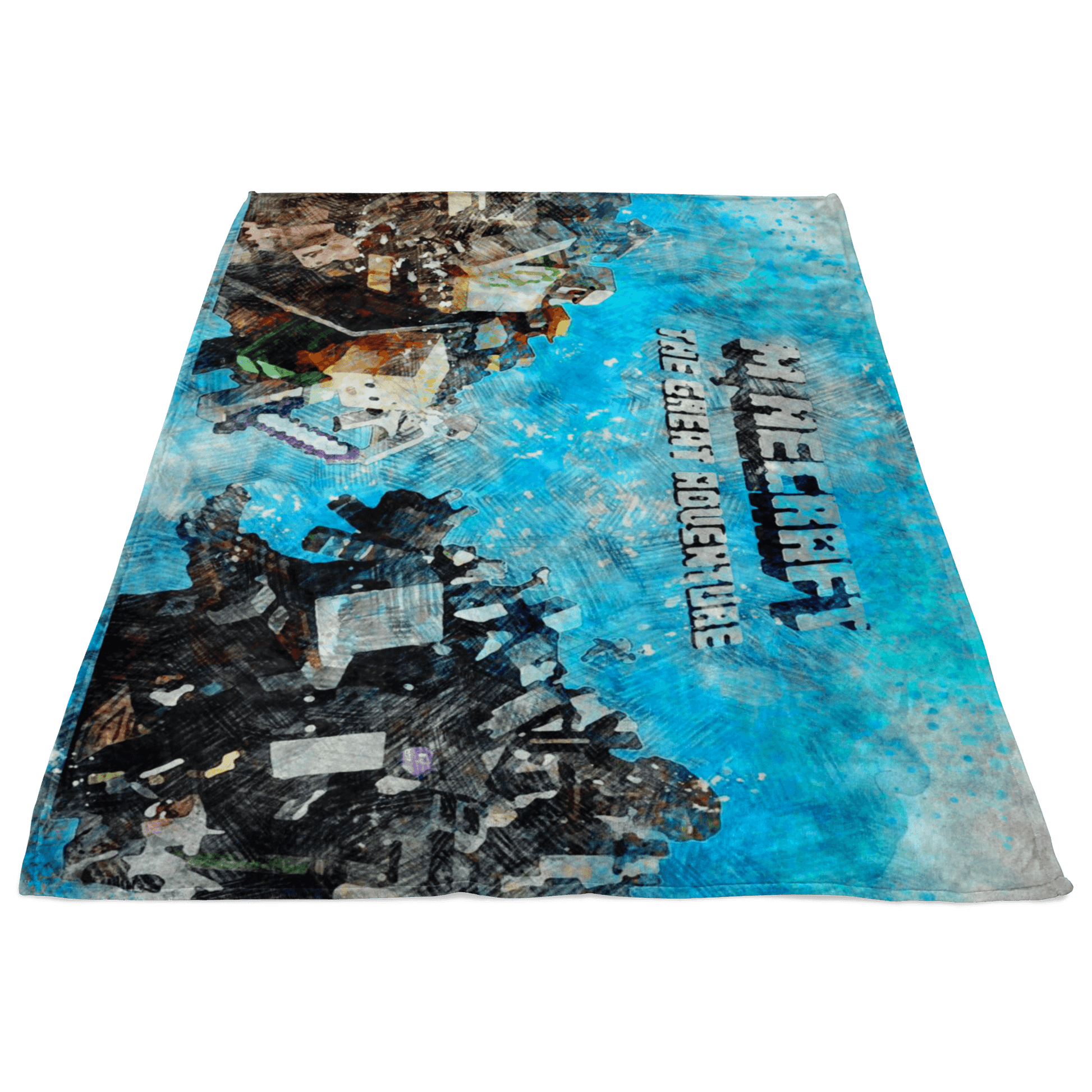 Minecraft Fleece Blanket Minecraft War Pencil Watercolor White Blanket - Lusy Store