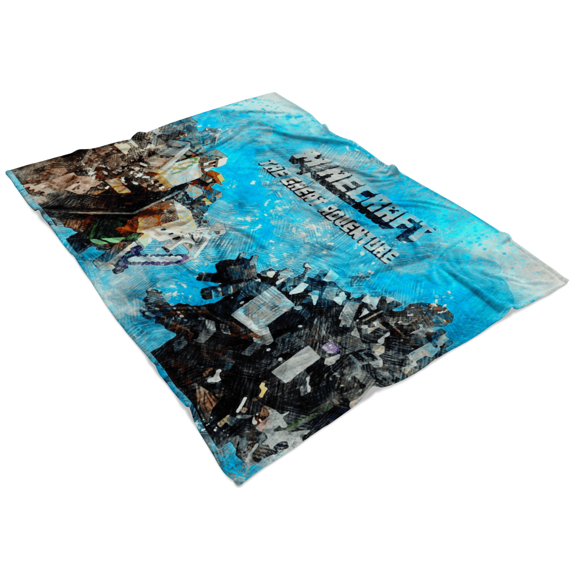 Minecraft Fleece Blanket Minecraft War Pencil Watercolor White Blanket - Lusy Store