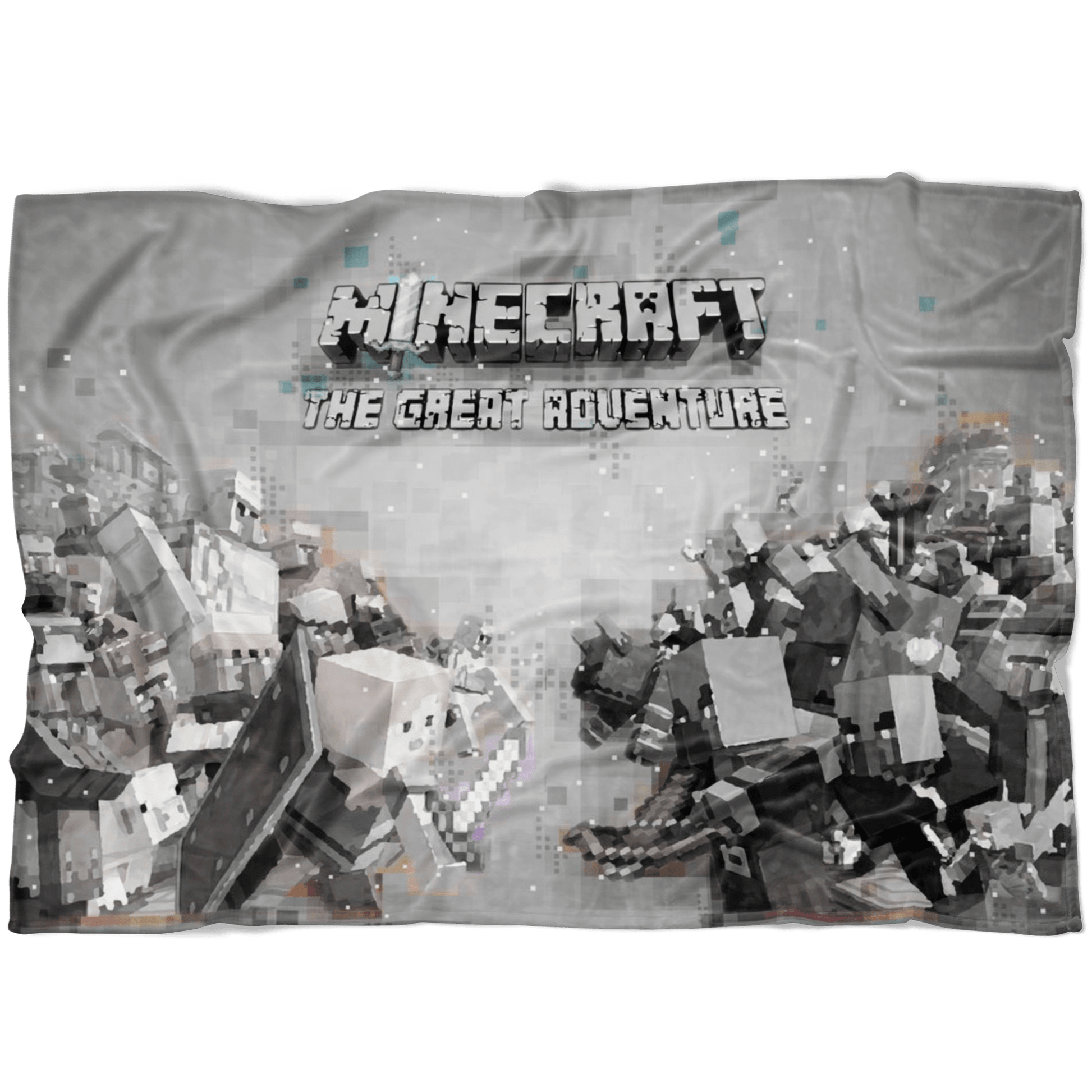 Minecraft Fleece Blanket Minecraft War Pixels Grey Blanket - Lusy Store