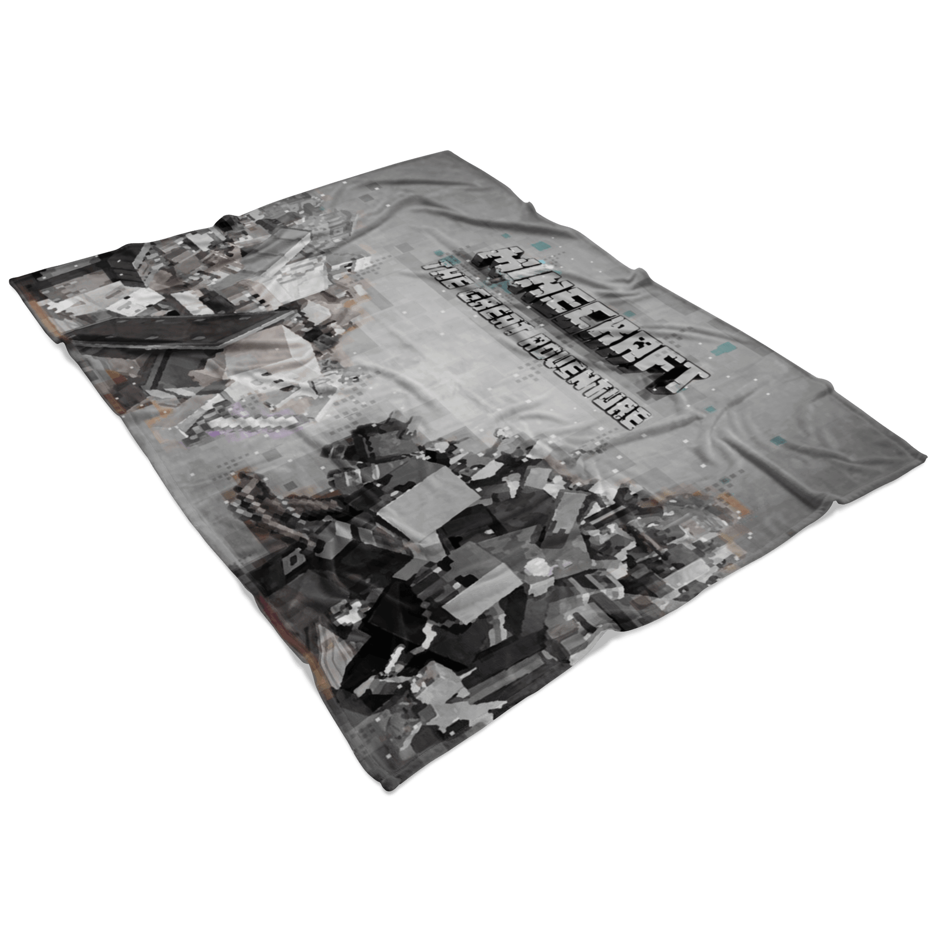 Minecraft Fleece Blanket Minecraft War Pixels Grey Blanket - Lusy Store