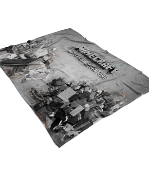 Minecraft Fleece Blanket Minecraft War Pixels Grey Blanket - Lusy Store