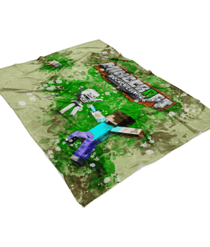 Minecraft Fleece Blanket Mix Art Green Blanket - Lusy Store