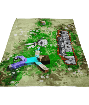 Minecraft Fleece Blanket Mix Art Green Blanket - Lusy Store
