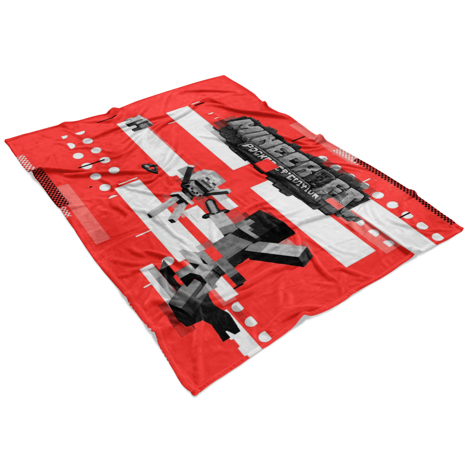 Minecraft Fleece Blanket Modern Red Blanket - Lusy Store
