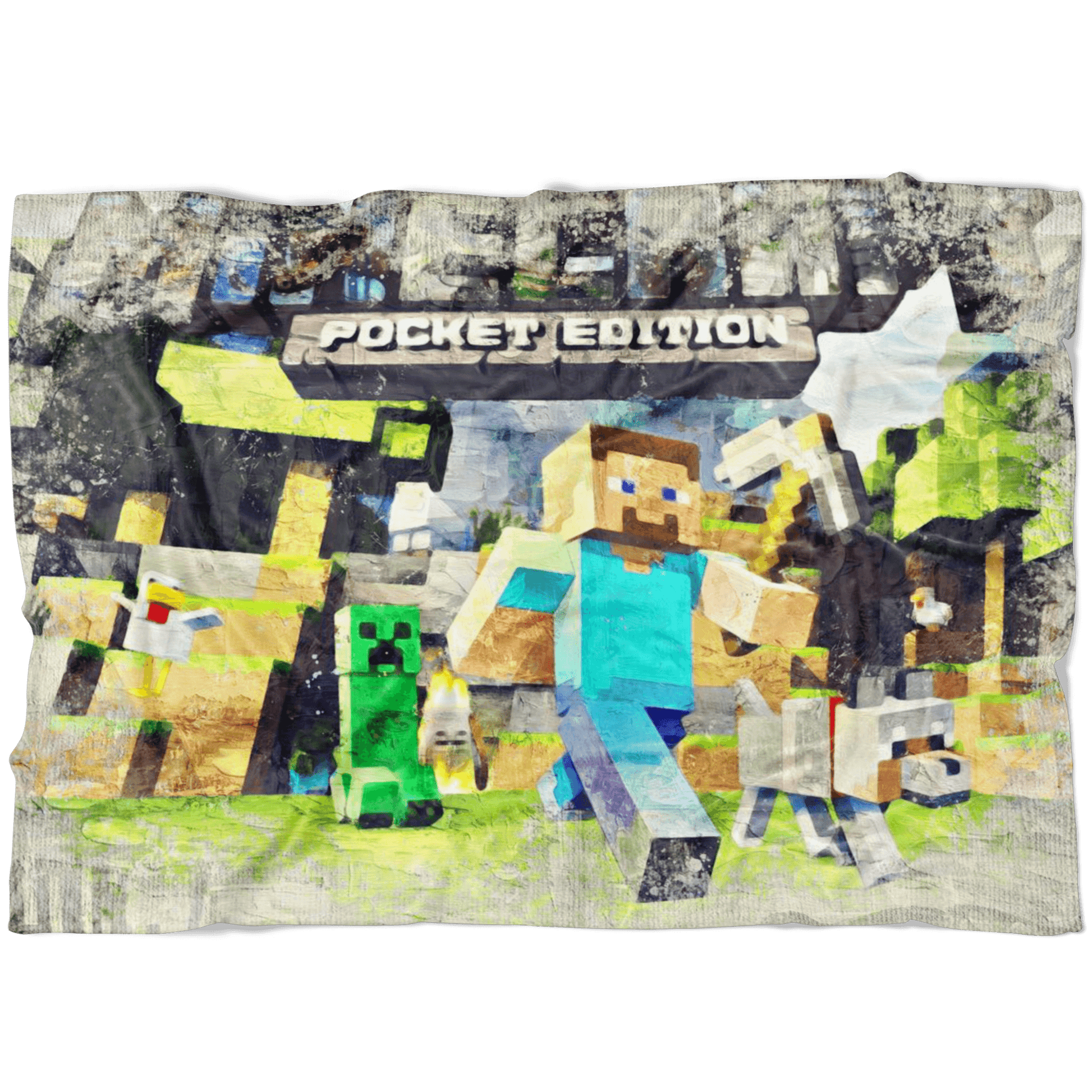 Minecraft Fleece Blanket Oil Paint Colorful Blanket - Lusy Store